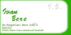 ivan bere business card